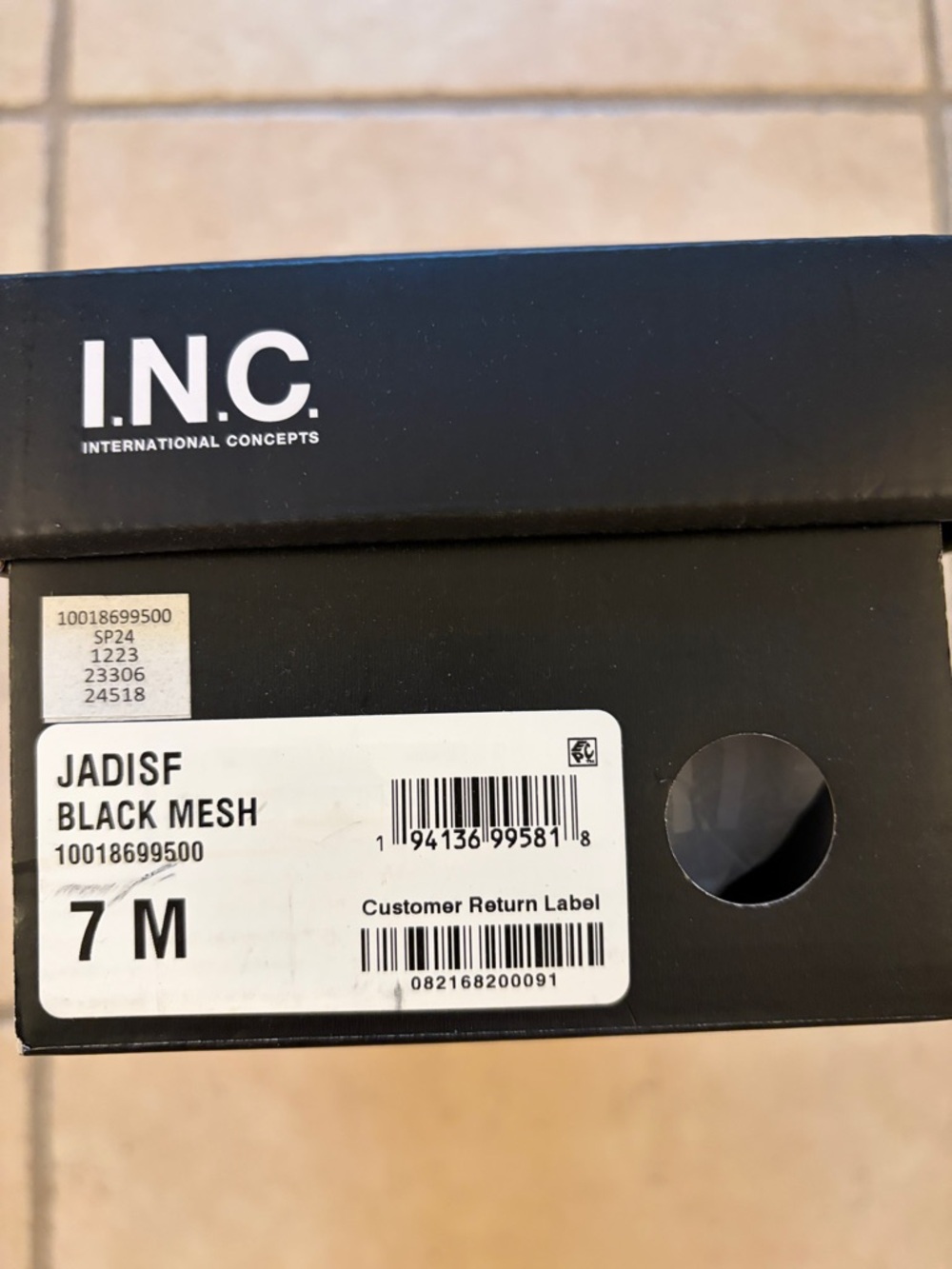 INC International Concepts Black Mesh Mary Jane Flats with Square Toe - Picture 6 of 6